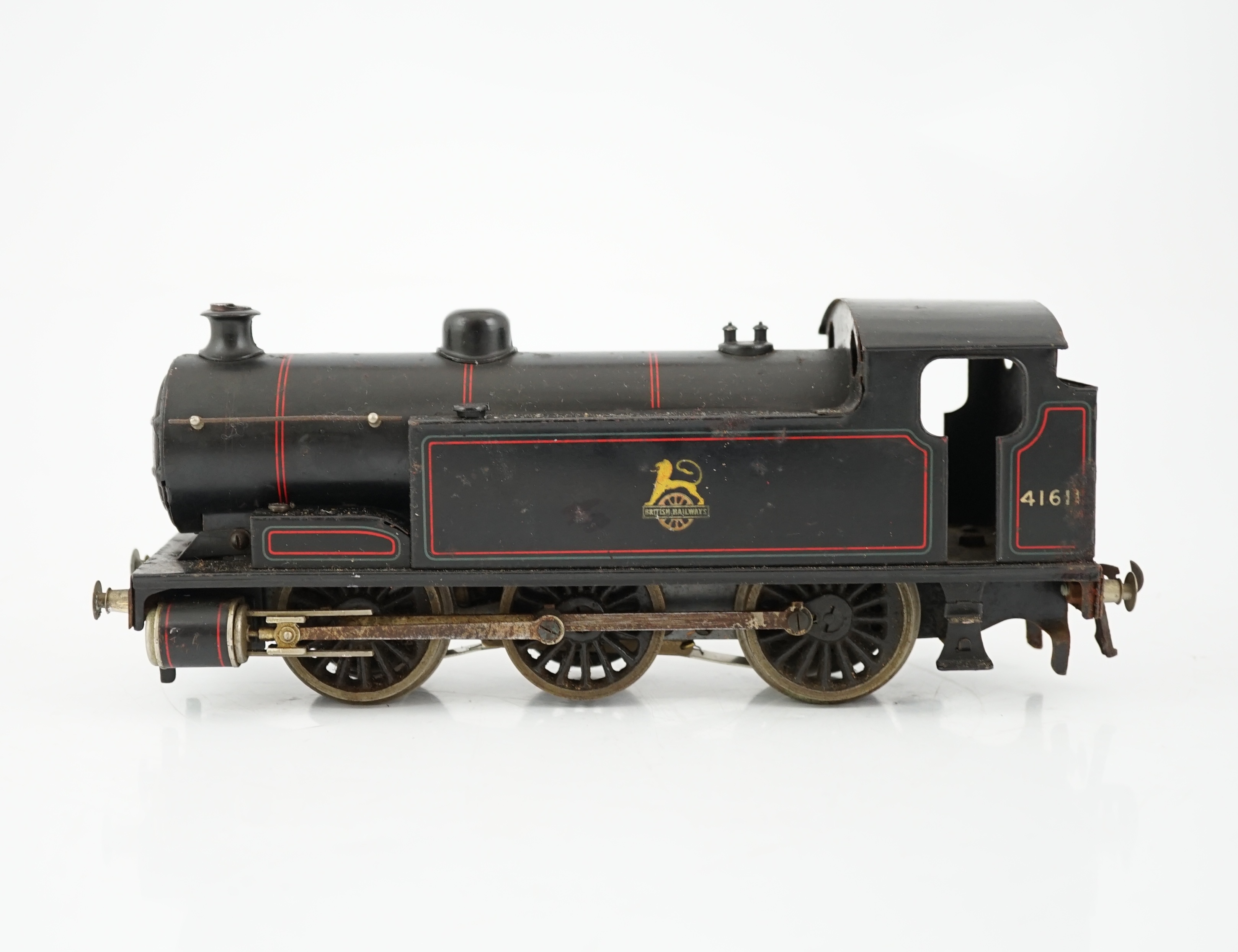 A Bassett-Lowke 0 gauge BR 0-6-0T locomotive for 3-rail running, in lined black livery, 41611